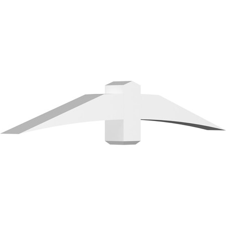 Ekena Millwork Bellingham Architectural Grade PVC Gable Bracket, 72"W x 12"H x 6"D x 6"F, 4/12 Pitch GBP072X12X0606BEL00